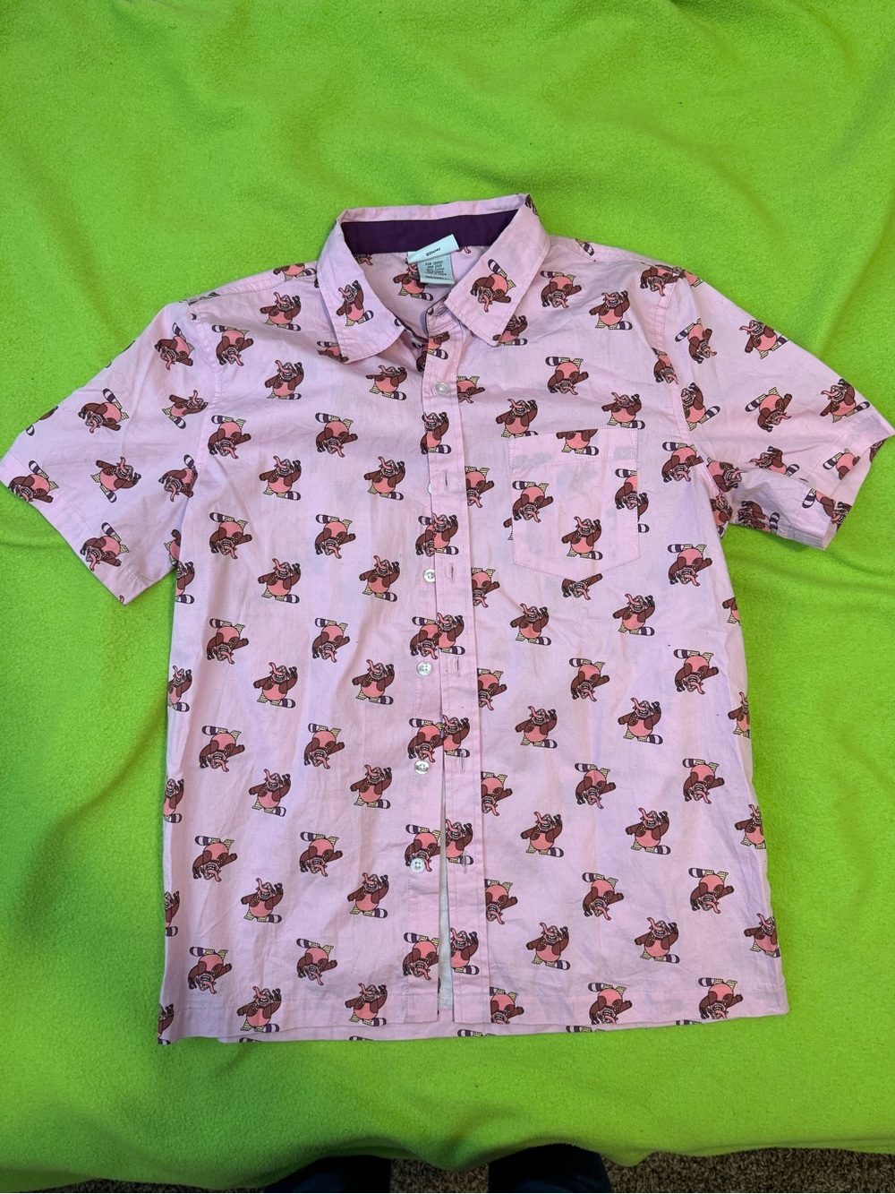 Disney Inside Out Bing Bong Short Sleeve Button-Up Shirt